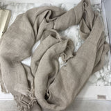 PURO LINO WOMEN'S SCARF/SHAWL taupe