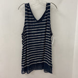 MICHELSTUDIO collection WOMEN'S PLUS TOP navy white striped 3X