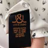 LOVE & LEGEND WOMEN'S PLUS TOP white black bid print 24