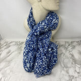 WOMEN'S SCARF/SHAWL white blue geo