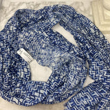WOMEN'S SCARF/SHAWL white blue geo
