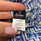 WOMEN'S SCARF/SHAWL white blue geo