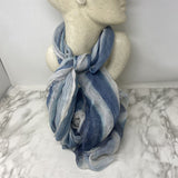 WOMEN'S SCARF/SHAWL blue white stripe