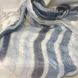 WOMEN'S SCARF/SHAWL blue white stripe