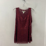 MAX STUDIO WOMEN'S PLUS TOP burgundy 1X
