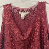 MAX STUDIO WOMEN'S PLUS TOP burgundy 1X