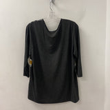 LAURA WOMEN'S PLUS TOP black white yellow 1X
