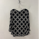 LAURA WOMEN'S PLUS TOP black white 1X