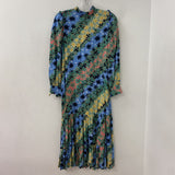 NEVER FULLY DRESSED WOMEN'S DRESS BLUE YELLOW PINK GREEN 2