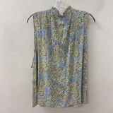 EMPROVED WOMEN'S BLOUSE/SHIRT blue white yellow L