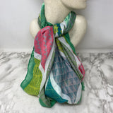 WOMEN'S SCARF/SHAWL greens white pink
