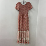 WOMEN'S DRESS pink red yellow cream S
