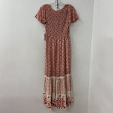 WOMEN'S DRESS pink red yellow cream S