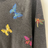 BUTTERFLY WOMEN'S TOP charcoal multi XL