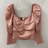 H&M WOMEN'S TOP pink metallic L