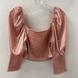H&M WOMEN'S TOP pink metallic L