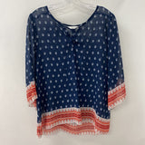 REITMANS WOMEN'S BLOUSE/SHIRT navy red LP