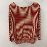 AKRIS WOMEN'S SWEATER red cream stripe M