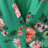 VINCE CAMUTO WOMEN'S PLUS DRESS green pink floral 18