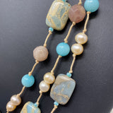 WOMEN'S NECKLACE aqua beige