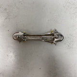 WOMEN'S BROOCH silver gold amber black