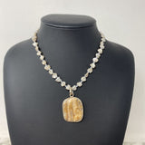 WOMEN'S NECKLACE white silver beige
