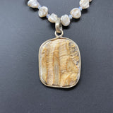 WOMEN'S NECKLACE white silver beige