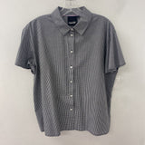NANETTE nanette lepore WOMEN'S BLOUSE/SHIRT black white fine gingham L
