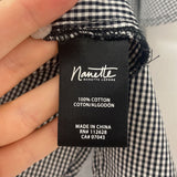 NANETTE nanette lepore WOMEN'S BLOUSE/SHIRT black white fine gingham L