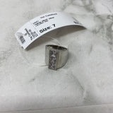 WOMEN'S RING silver clear 7