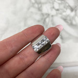 WOMEN'S RING silver clear 7
