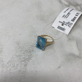 WOMEN'S RING gold blue 6.75