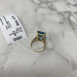 WOMEN'S RING gold blue 6.75