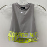 NIKE WOMEN'S ACTIVE TOP grey neon-yellow S
