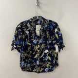 ZARA WOMEN'S BLOUSE/SHIRT navy lime floral M