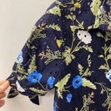 ZARA WOMEN'S BLOUSE/SHIRT navy lime floral M