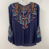 JOHNNY WAS WOMEN'S BLOUSE/SHIRT blue multi XS