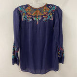 JOHNNY WAS WOMEN'S BLOUSE/SHIRT blue multi XS