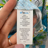 IBKUL WOMEN'S ACTIVE TOP white blue lime floral M