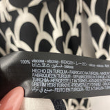 ZARA WOMEN'S DRESS black white art deco prinmt M