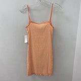 WILFRED WOMEN'S DRESS orange cream checkS S