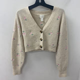 H&M WOMEN'S CARDIGAN beige pink S