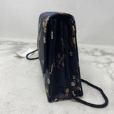 WOMEN'S BAG yellow and brown floral on black