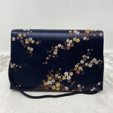 WOMEN'S BAG yellow and brown floral on black