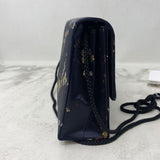 WOMEN'S BAG yellow and brown floral on black