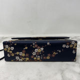WOMEN'S BAG yellow and brown floral on black