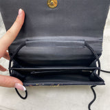 WOMEN'S BAG yellow and brown floral on black