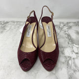 JIMMY CHOO WOMEN'S HEELS burgundy 40.5