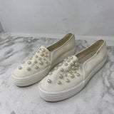 KEDS WOMEN'S FLATS cream w/pearl 8.5