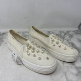 KEDS WOMEN'S FLATS cream w/pearl 8.5